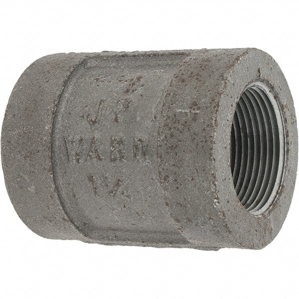 Value Collection - Size 1-1/4", Class 300, Malleable Iron Black Pipe Coupling - 300 psi, Threaded End Connection - Exact Tooling