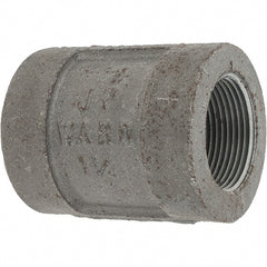 Value Collection - Size 1-1/4", Class 300, Malleable Iron Black Pipe Coupling - 300 psi, Threaded End Connection - Exact Tooling