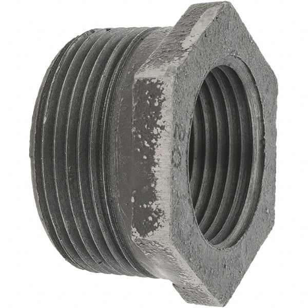 Value Collection - Size 1-1/4 x 1", Class 150, Malleable Iron Black Pipe Hex Bushing - 150 psi, Threaded End Connection - Exact Tooling