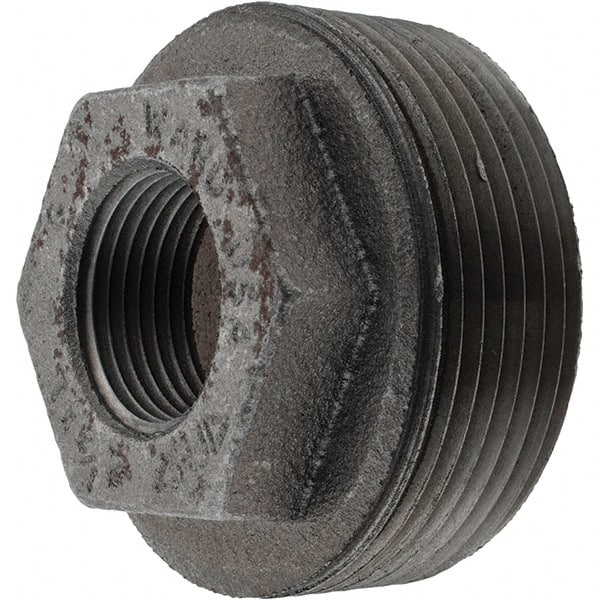Value Collection - Size 2-1/2 x 1", Class 150, Malleable Iron Black Pipe Hex Bushing - 150 psi, NPT End Connection - Exact Tooling