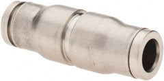 Parker - 1/4" Outside Diam, Nickel Plated Brass Push-to-Connect Tube Union - 435 Max psi, Tube to Tube Connection, FKM O-Ring - Exact Tooling