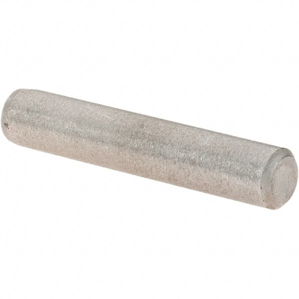 Value Collection - 3/16" Diam x 1" Pin Length Grade 8 Alloy Steel Standard Dowel Pin - C 50-58 Hardness, 7,200 Lb Breaking Strength, 1 Beveled & 1 Rounded End - Exact Tooling