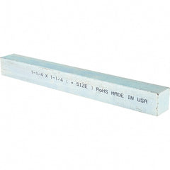 Value Collection - 12" Long x 1-1/2" High x 1-1/2" Wide, Zinc-Plated Oversized Key Stock - Cold Drawn Steel - Exact Tooling