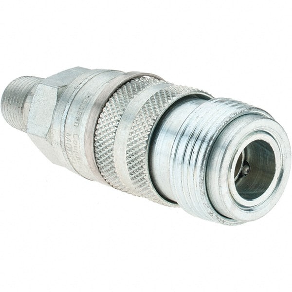 Value Collection - 3/8 Male Pipe Industrial Pneumatic Hose Coupler - Steel - Exact Tooling