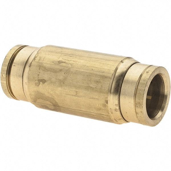 Parker - 5/8" Outside Diam, Brass Push-to-Connect Tube Union - Tube to Tube Connection, Nitrile O-Ring - Exact Tooling