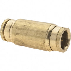 Parker - 5/8" Outside Diam, Brass Push-to-Connect Tube Union - Tube to Tube Connection, Nitrile O-Ring - Exact Tooling