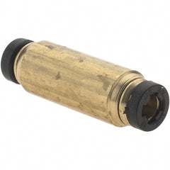 Parker - 5/32" Outside Diam, Metal Push-to-Connect Tube Union - 250 Max psi, Tube to Tube Connection, Buna-N O-Ring - Exact Tooling