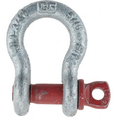 Value Collection - 5/16" Nominal Chain Size, 0.75 Ton Steel Screw Anchor Shackle - Exact Tooling
