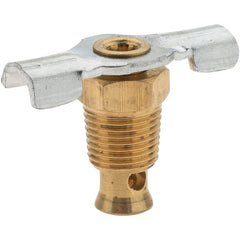 Value Collection - 1/8" Pipe, External Seat Drain Cock & Shutoff Valve - 1/8 Thread, 150 Max psi, 1-1/8" Long - Exact Tooling