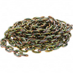 Value Collection - 5/16" Welded Transport Chain - 4,700 Lb Capacity, Grade 70, 25' Long, Yellow Chromate Finish - Exact Tooling