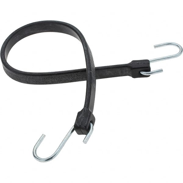 Value Collection - Heavy Duty Tie Down with S Hook - 24" OAL, Black - Exact Tooling