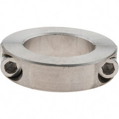 Value Collection - 1-1/4" Bore, Stainless Steel, Two Piece Shaft Collar - 2-1/16" Outside Diam, 1/2" Wide - Exact Tooling