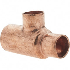 Value Collection - 3/4 x 1/2 x 1/2" Wrot Copper Pipe Reducing Tee - C x C x C - Exact Tooling