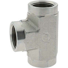 Value Collection - 3/4 x 3/4 x 3/4 Female Thread, Steel Industrial Pipe Tee - FNPT x FNPT x FNPT - Exact Tooling