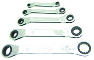 5 Piece - 12 Point - Offset Ratcheting Box Wrench Set - Exact Tooling