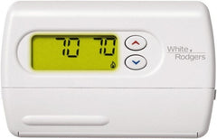 White-Rodgers - 45 to 90°F, 1 Heat, 1 Cool, Digital Nonprogrammable Heat Pump Thermostat - 0 to 30 Volts, Horizontal Mount, Push Button Switch - Exact Tooling
