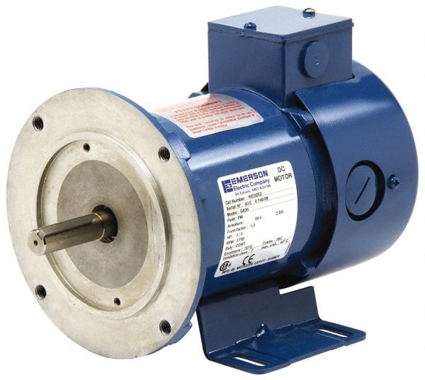 US Motors - 1/3 hp, TEFC Enclosure, 1,750 RPM, 90 Volt, DC Motor - Size 56 Frame, C-Face/Base Mount, 1 Speed, 3.4 Full Load Amps, CCW Lead End - Exact Tooling