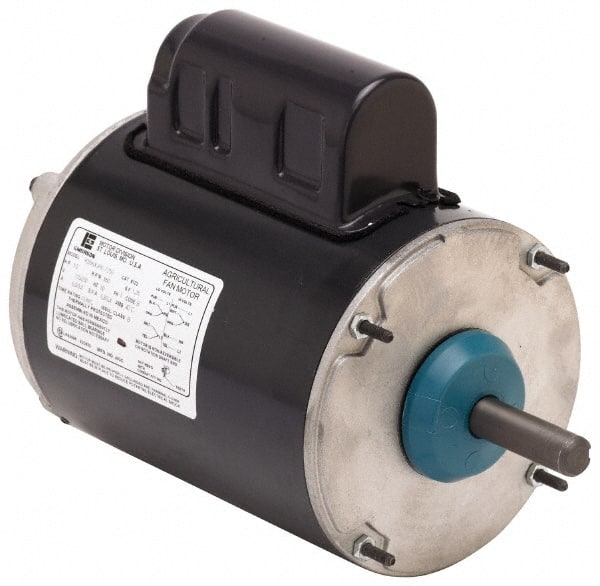 US Motors - 1/2 hp, TEAO Enclosure, Auto Thermal Protection, 1,700 RPM, 115/230 Volt, 60 Hz, Industrial Electric AC/DC Motor - Size 48 Frame, Cradle/Stud Mount, 1 Speed, Ball Bearings, 5.0/2.5 Full Load Amps, B Class Insulation, Reversible - Exact Tooling