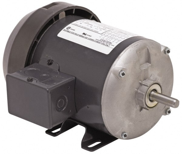 US Motors - 1/3 hp, ODP Enclosure, Auto Thermal Protection, 1,425 RPM, 110/220 Volt, 50 Hz, Industrial Electric AC/DC Motor - Size 56 Frame, Resilient Mount, 1 Speed, Ball Bearings, 6.8/3.4 Full Load Amps, B Class Insulation, CW Drive End Rev - Exact Tooling