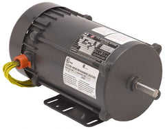 US Motors - TEFC Enclosure, Auto Thermal Protection, 3,450 RPM, 115/230 Volt, 60 Hz, Industrial Electric AC/DC Motor - Size 56 Frame, C-Face Mount, 1 Speed, Ball Bearings, 12.0/6.0 Full Load Amps, B Class Insulation, Reversible - Exact Tooling