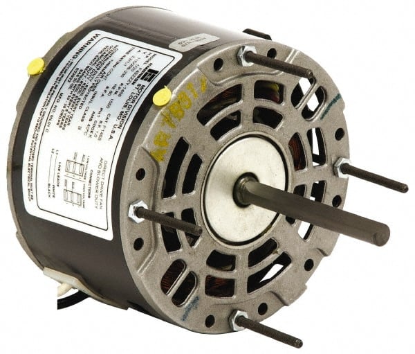 US Motors - 1/3 hp, OAO Enclosure, Auto Thermal Protection, 1,075 RPM, 115 Volt, 60 Hz, Industrial Electric AC/DC Motor - Size 48 Frame, Band/Hub/Stud Mount, 2 Speed, Sleeve Bearings, 5.0 Full Load Amps, B Class Insulation, Reversible - Exact Tooling