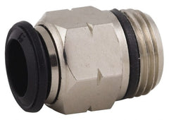 Alpha Technologies - 12mm Outside Diam, 1/2 Universal, Nickel Plated Brass Push-to-Connect Tube Male Connector - 250 Max psi, Tube to Universal Thread Connection, Buna O-Ring - Exact Tooling
