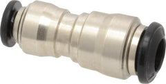 Alpha Technologies - 6 x 4mm Outside Diam, Nickel Plated Brass Push-to-Connect Tube Union - 250 Max psi, Tube to Tube Connection, Buna O-Ring - Exact Tooling