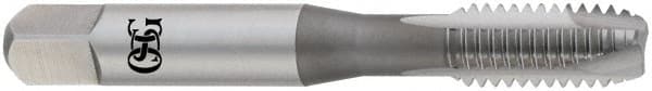 OSG - 1/2-13, 3 Flute, TiN Finish, High Speed Steel Spiral Point Tap - Plug Chamfer, Right Hand Thread, 3-3/8" OAL, 1-21/32" Thread Length, 0.367" Shank Diam, Series 105 - Exact Tooling