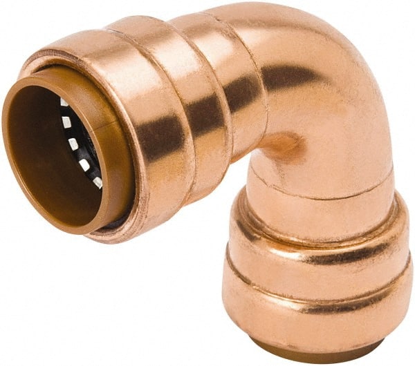 B&K Mueller - 1/2" Tube OD, Metal Push-to-Connect Tube Union Elbow - Tube to Tube Connection, 200 Max psi, Rubber O-Ring - Exact Tooling