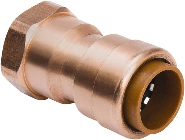B&K Mueller - 3/4" Outside Diam, Metal Push-to-Connect Tube Female Connector - 200 Max psi, Tube to Female NPT Connection, Rubber O-Ring - Exact Tooling