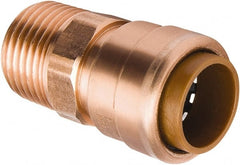 B&K Mueller - 3/4" Outside Diam, Metal Push-to-Connect Tube Male Connector - 200 Max psi, Tube to Male NPT Connection, Rubber O-Ring - Exact Tooling