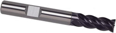 Guhring - 1", 1-1/2" LOC, 1" Shank Diam, 5" OAL, 4 Flute, Solid Carbide Square End Mill - Single End, FIREX Finish, Spiral Flute, 35/38° Helix, Centercutting, Right Hand Cut, Right Hand Flute, Series 4251 - Exact Tooling