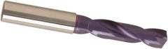 Guhring - 9.5mm 140° Spiral Flute Solid Carbide Screw Machine Drill Bit - nano-A Finish, Right Hand Cut, 47mm Flute Length, 89mm OAL, SU Point, Straight Shank - Exact Tooling