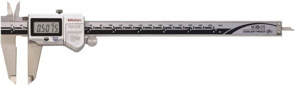 Mitutoyo - 0 to 200mm Range, 0.01mm Resolution, IP67 Electronic Caliper - 0.001" Accuracy, SPC Output - Exact Tooling