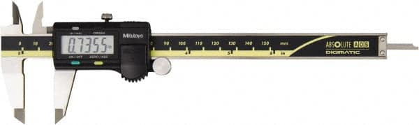 Mitutoyo - 0 to 150mm Range, 0.01mm Resolution, Electronic Caliper - 0.001" Accuracy, SPC Output - Exact Tooling