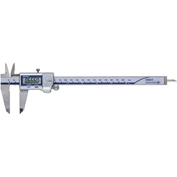 Mitutoyo - 0 to 200mm Range, 0.01mm Resolution, IP67 Electronic Caliper - 0.001" Accuracy - Exact Tooling