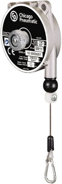 Chicago Pneumatic - 6.6 Lb Load Capacity, 5.2' Travel Distance, Tool Balancer - Stainless Steel Cable, Aluminum Housing, Tension Adjustment, Locking Mechanism - Exact Tooling