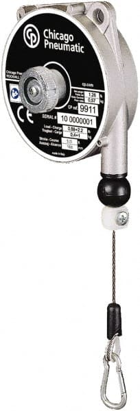 Chicago Pneumatic - 2.2 Lb Load Capacity, 5.2' Travel Distance, Tool Balancer - Stainless Steel Cable, Aluminum Housing, Tension Adjustment, Locking Mechanism - Exact Tooling