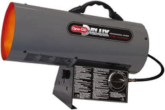 GHP GROUP - 10 to 60,000 BTU Rating, Propane Forced Air Heater - 1,350 Sq Ft Max Heating Area, (1) 1 Lb or 20 Lb Tank Capacity, Fuel with LP Gas - Exact Tooling