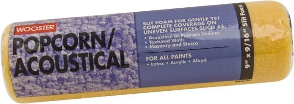 Wooster Brush - 9/16" Nap, 9" Wide Paint Roller Cover - Semi-Rough Texture, Foam - Exact Tooling