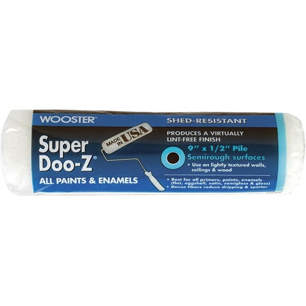 Wooster Brush - 1/2" Nap, 9" Wide Paint Roller Cover - Semi-Rough Texture, Woven - Exact Tooling