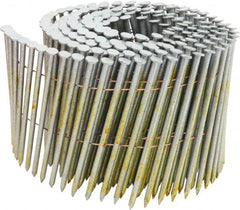 Stanley Bostitch - 11 Gauge 0.131" Shank Diam 3-1/2" Long Framing Nails for Power Nailers - Steel, Yellow Zinc Finish, Smooth Shank, Coil Wire Collation, Round Head, Diamond Point - Exact Tooling