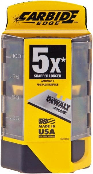 DeWALT - 50 Piece Steel Utility Knife Blade - 2-1/2" OAL - Exact Tooling