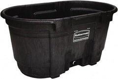Rubbermaid - 100 Gallon Black Oval Plastic Stock Tank - 25" High x 31" Diam - Exact Tooling