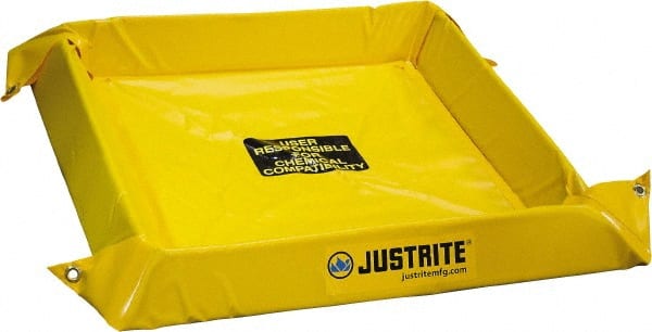 Justrite - 90 Gal Low Wall Berm - 4" High x 6' Wide x 6" Long - Exact Tooling