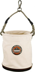 Ergodyne - 1 Pocket White Canvas Bucket Tool Organizer - 12-1/2" Wide x 12-1/2" Deep x 15" High - Exact Tooling