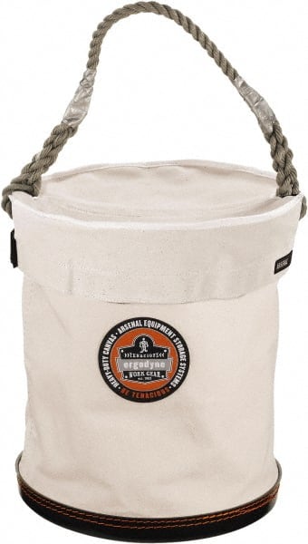 Ergodyne - 1 Pocket White Canvas Bucket Tool Organizer - 12-1/2" Wide x 12-1/2" Deep x 15" High - Exact Tooling