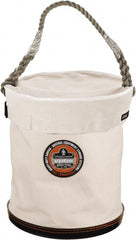 Ergodyne - 1 Pocket White Canvas Bucket Tool Organizer - 12-1/2" Wide x 12-1/2" Deep x 15" High - Exact Tooling