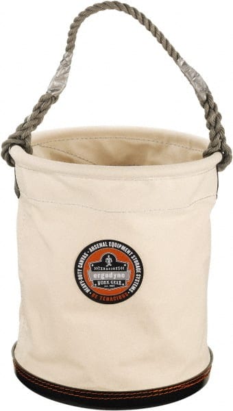Ergodyne - 1 Pocket White Canvas Bucket Tool Organizer - 12-1/2" Wide x 12-1/2" Deep x 15" High - Exact Tooling