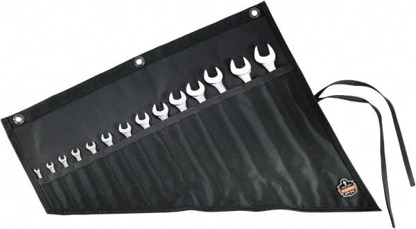 Ergodyne - 14 Pocket Gray Ballistic Polyester Tool Roll - 22" Wide x 26-1/2" Deep x 1" High - Exact Tooling